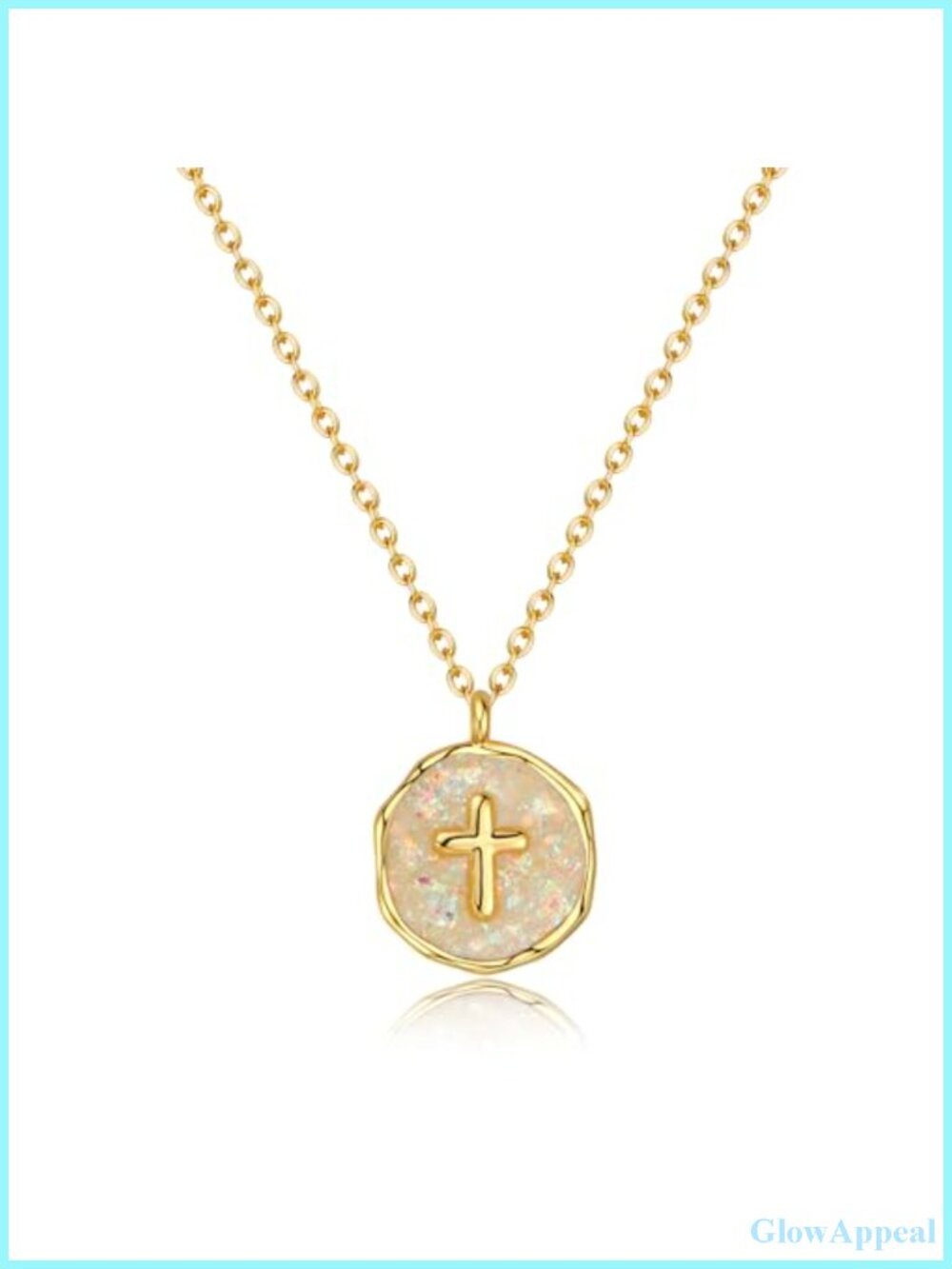 Gold Plated Cross Pendant Necklace 18 inch Chain Christian Gift